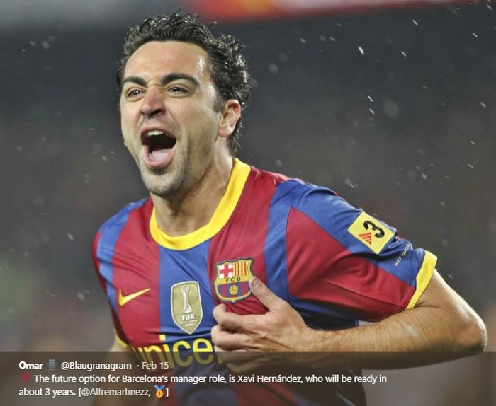 Pemain tengah Barcelona, Xavi Hernandez.