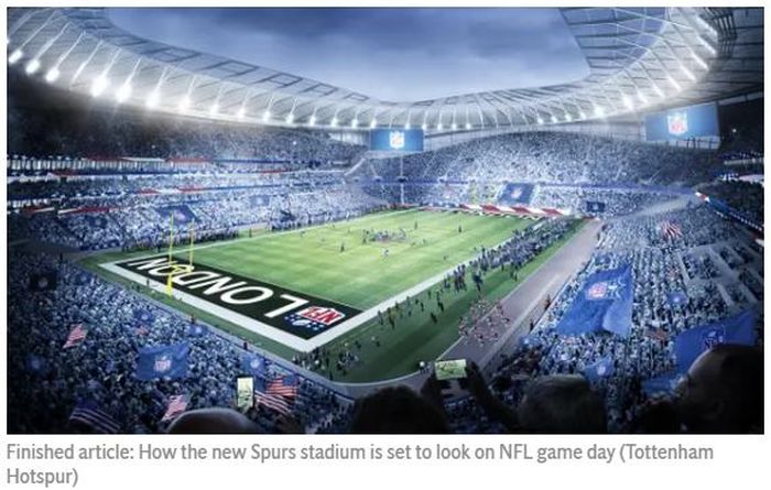 Ilustrasi stadion baru Tottenham saat menggelar laga NFL, liga American Football.