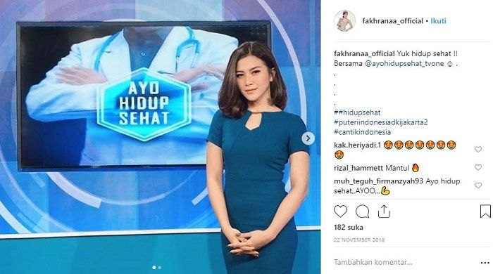 Potret Fakhrana saat menjadi presenter di acara kesehatan