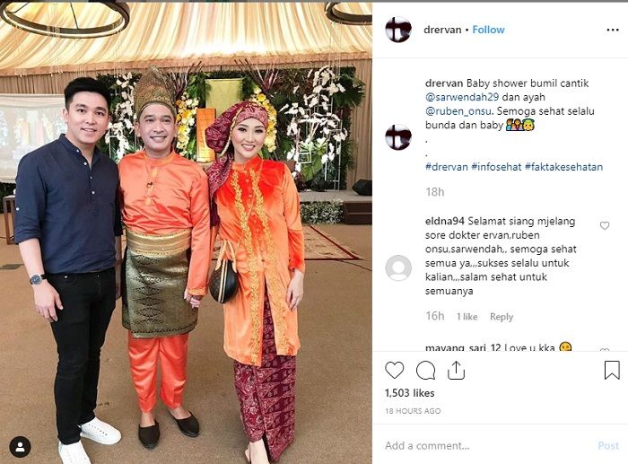 Ervan, pria yang dikabarkan dekat dengan Ayu Ting Ting saat hadiri baby shower Sarwendah