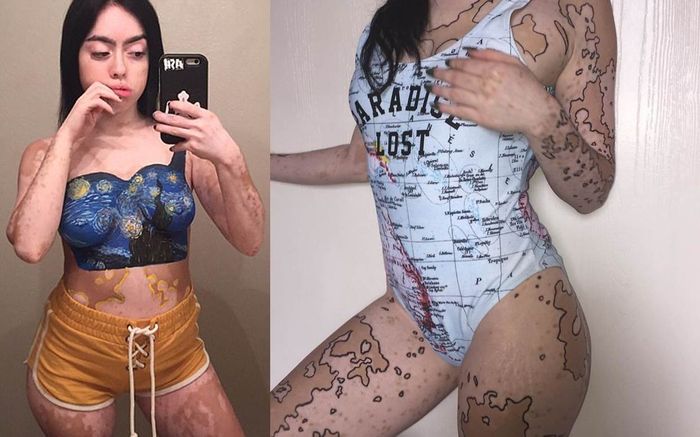 Ashley Soto melukis tubuhnya seperti lukisan Starry Night karya Van Gogh