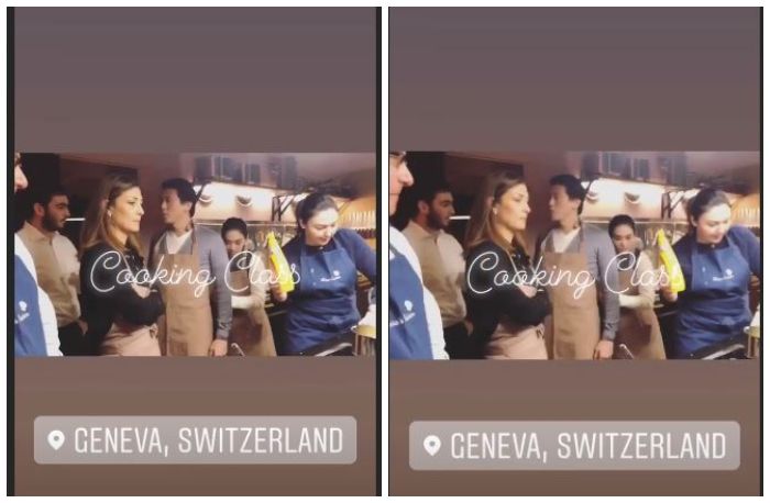 Syahrini dan Reino Barack kursus masak bareng di Switzerland.