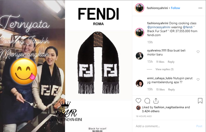 Harga fantastis scarf Syahrini