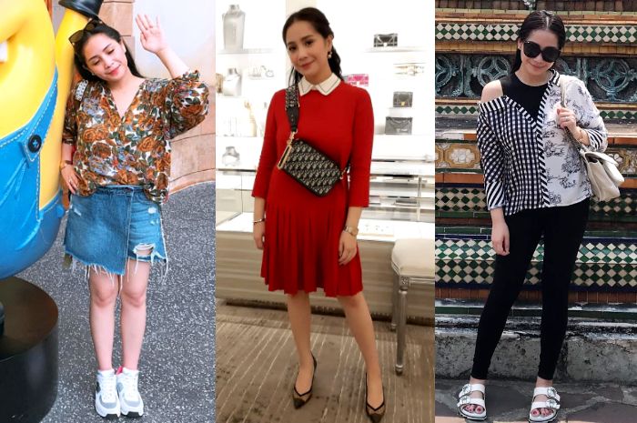 deretan penampilan modis Nagita Slavina memakai koleksi sepatu mewah
 