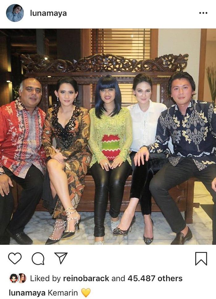 Foto Luna Maya bersama Reino Barack dan Alm. Jupe