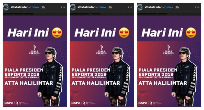 Instastory Instagram Atta Halilintar, Sabtu (30/3/2019).