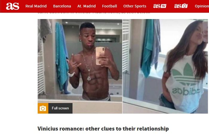 Wonderkid Real Madrid, Vinicius Jr saat berfoto dengan blogger seksi asal Brasil, Maria Julia Mazali.