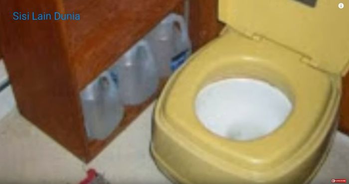 Jamban atau toilet tengah hutan yang bagian dalamnya mengejutkan.