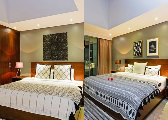 Kamar tidur di villa Sarita Abdul Mukti