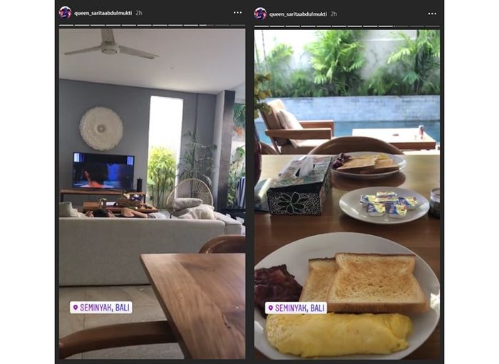 Unggahan Instastory Sarita Abdul Mukti
