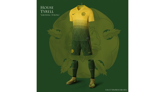 Seragam sepak bola ala Game of Thrones yang dibuat oleh desainer Nerea Palacios.