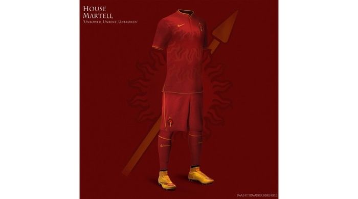 Seragam sepak bola ala Game of Thrones yang dibuat oleh desainer Nerea Palacios.