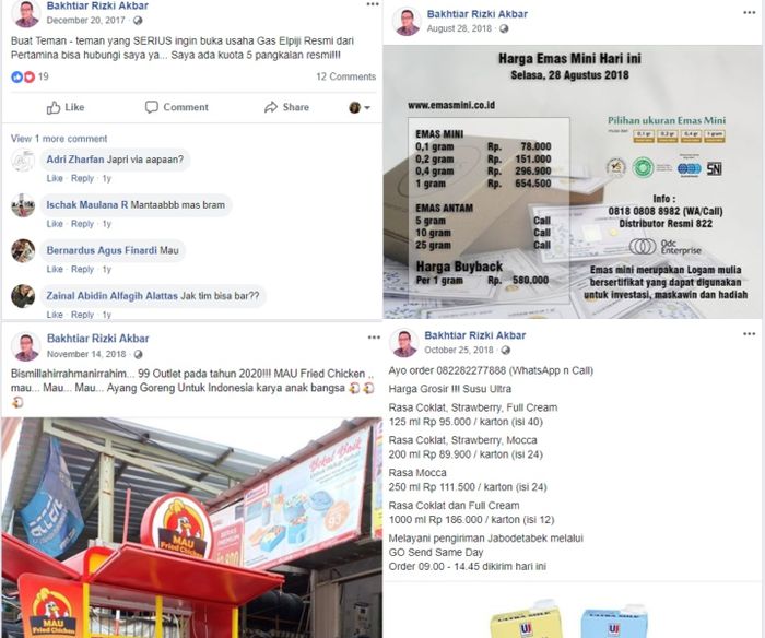 Usaha lain yang digeluti Bakhtiar Rizki Akbar