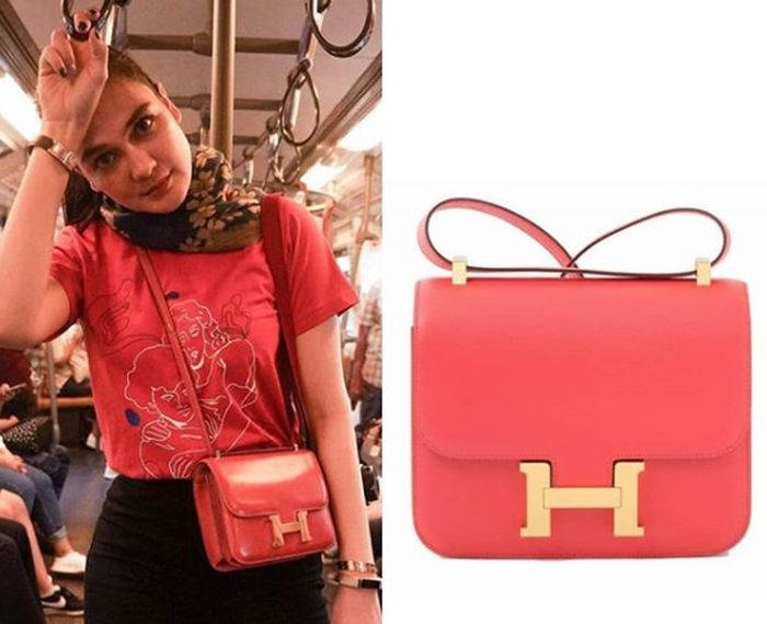 Koleksi tas branded mahal milik Luna Maya - Hermes Constance Epsom 24 Rose