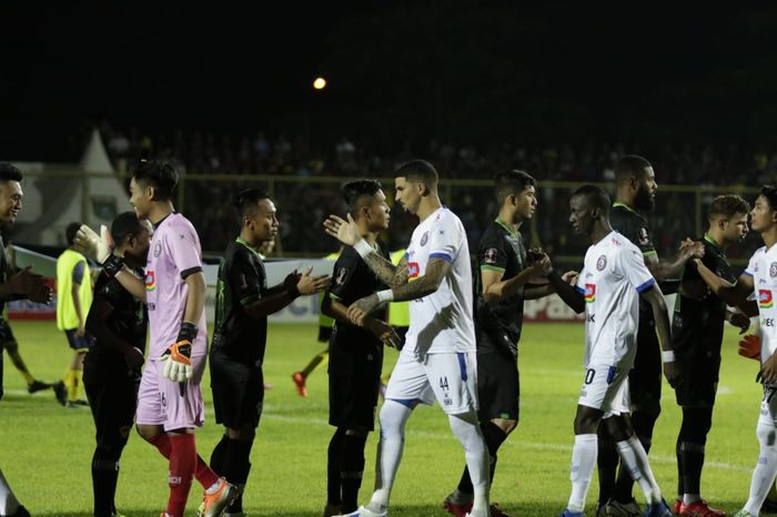 Laga Kalteng Putra Vs Arema FC di semifinal leg kedua Piala Presiden 2019 du Stadion 17 Mei, Banjarmasin, Jumat (5/4/2019).