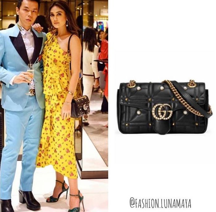 Koleksi tas branded mahal milik Luna Maya - Gucci Black GG Marmont