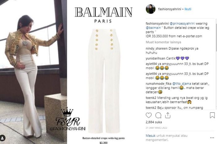 Harga celana Syahrini