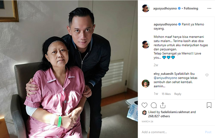 Istri Rajin Sisiri Hingga Temani Makan Ani Yudhoyono, AHY Malah Minta Maaf Pada Ibunya Karena Hal Menyentuh Ini