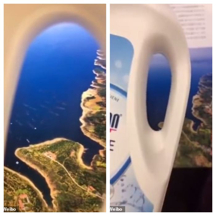Kolase foto hallenge pura-pura naik pesawat