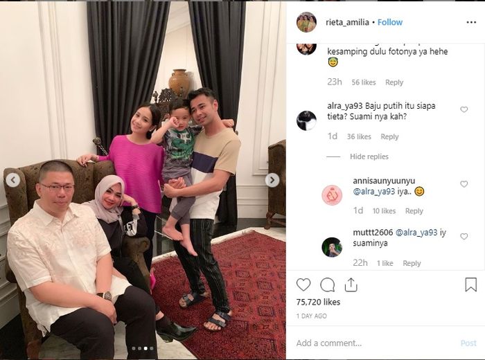 Kebersamaan Rieta Amilia dan keluarga