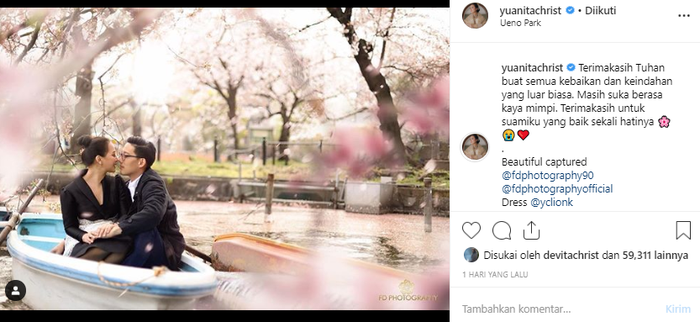 Yuanita dan suami liburan ke Jepang