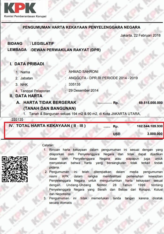 Aset kekayaan Ahmad Sahroni, ketua Ferrari