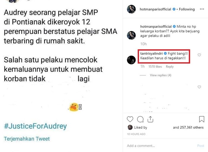 Unggahan Hotman Paris