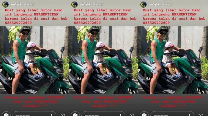 Motor milik M Taufik yang hilang dicuri saat latihan