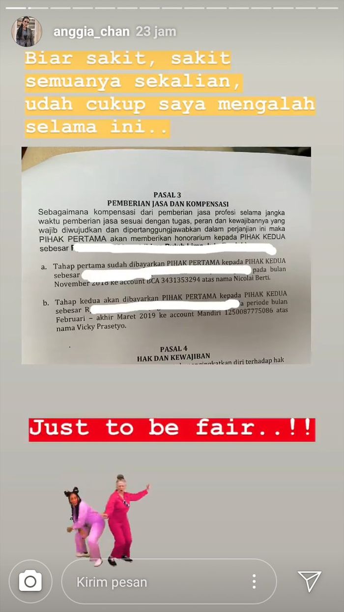 Unggahan Instagram <a href='https://pontianak.tribunnews.com/tag/anggia-chan' title='Anggia Chan'>Anggia Chan</a> 