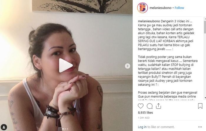 Video ungkapan Melanie Subono terhadap banyaknya orang yang mengeksploitasi kasus #JusticeforAudrey