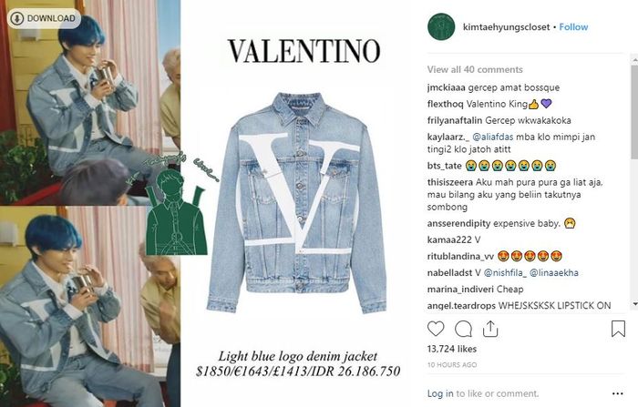 Harga outfit yang dikenakan V dalam video musik terbarunya.