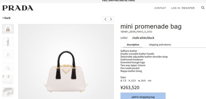 Prada seri Mini Promenade Bag