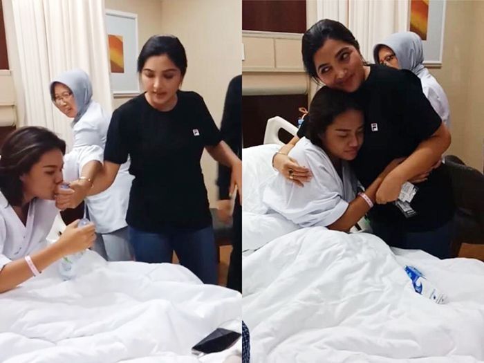 Aurel Hermansyah masuk rumah sakit karena mimisan ditemani sang ibu, Ashanty.