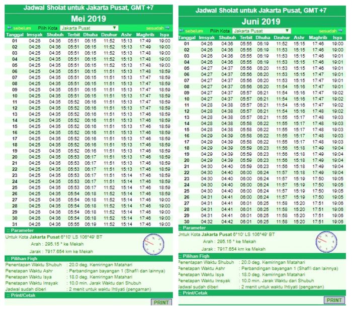 Ramadhan 1440 H Jadwal Imsak Dan Buka Puasa Wilayah Dki Jakarta Bulan Mei Juni 2019