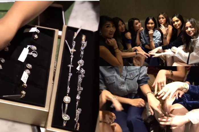 Girls Squad memilih dan berfoto dengan berlian yang mereka pilih.