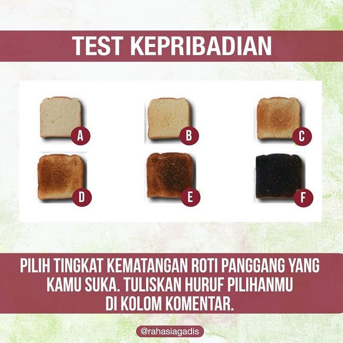 Tes kepribadian bentuk roti favorit