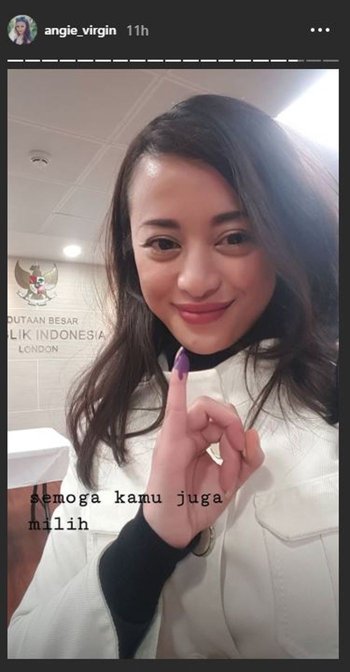 Tangkapan layar unggahan Angie Virgin.
