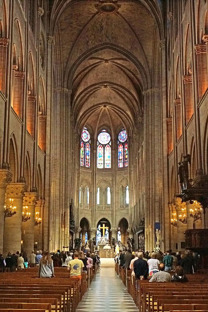 Tampak dalam Katedral Notre-Dame.