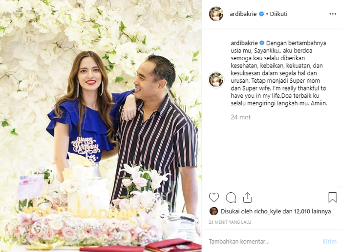 Ardi Bakrie beri kejutan ultah istri