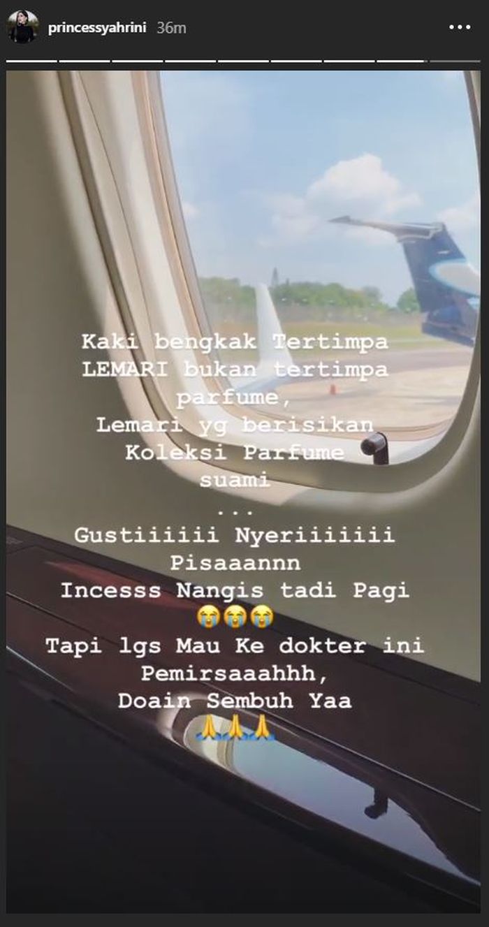 Tangkapan Instastory Syahrini saat beragkat ke TPS