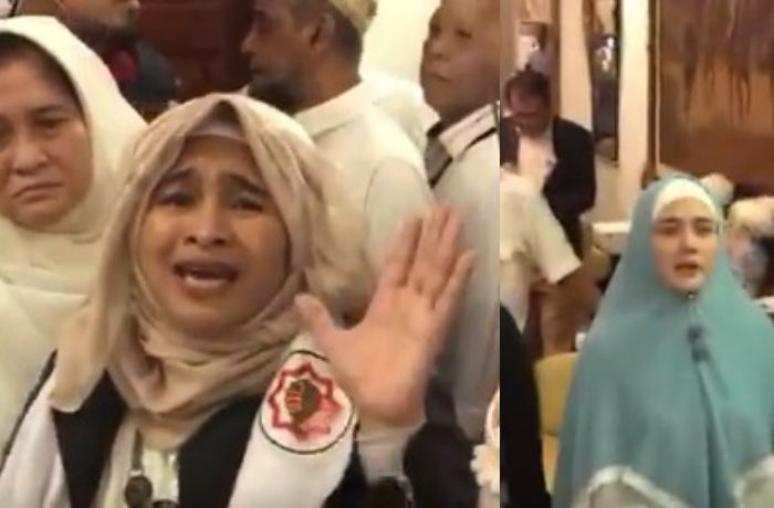 Prabowo Umumkan Klaim Kemanangan, Mulan jamela Takbiran Bareng Neno Warisman