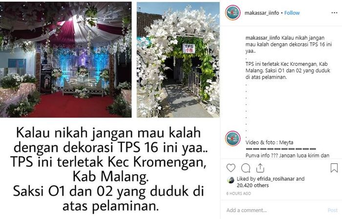 Kreasi TPS masa sekarang yang meriah dan mewah.