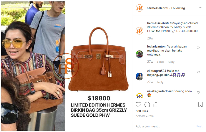 Harga tas fantastis Mayangsari