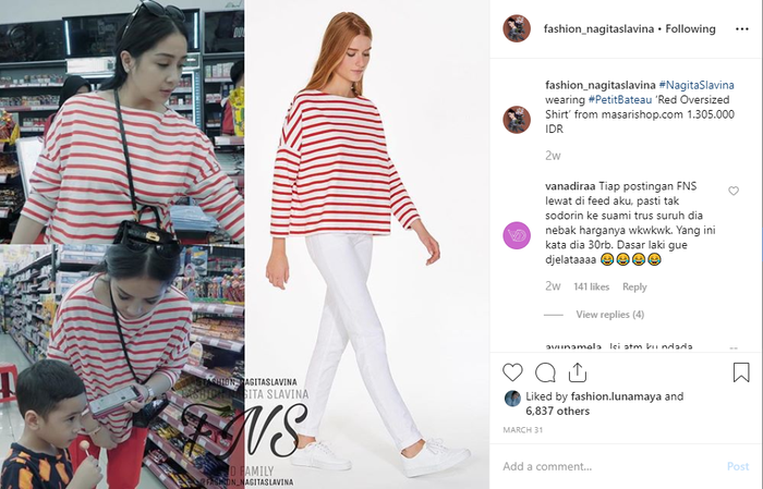 Harga baju Nagita Slavina