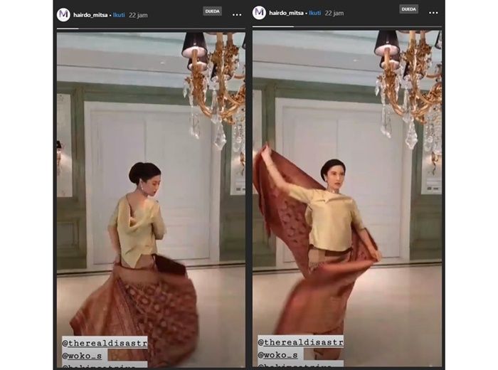 Dian Sastro saat gunakan wastra Indonesia