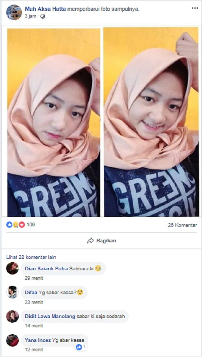 unggahan Muh Aksa setelah istrinya meninggal dunia
