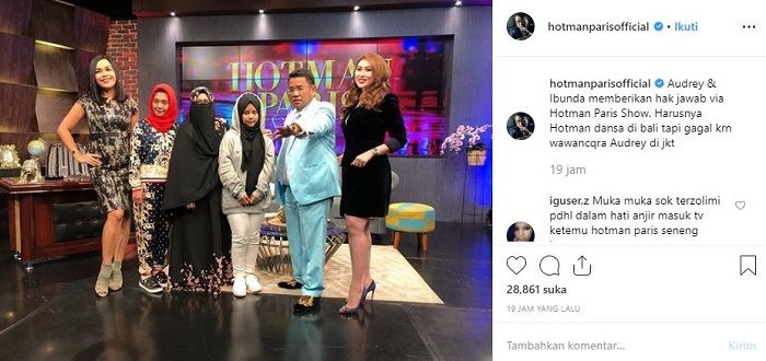 Hotman Paris undang Audrey ke acaranya, warganet malah mencibir