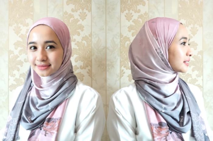 Hijab simpel bergaya Malaysian ala Laudya Cynthia Bella menggunakan phasmina