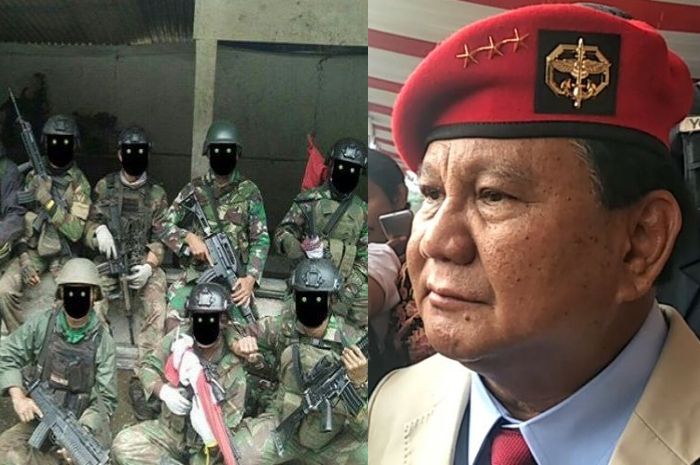 Ilustrasi satuan Elit TNI dan Prabowo Subianto