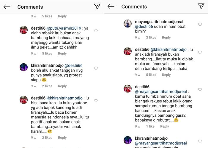 Komentar warganet diakun Khirani